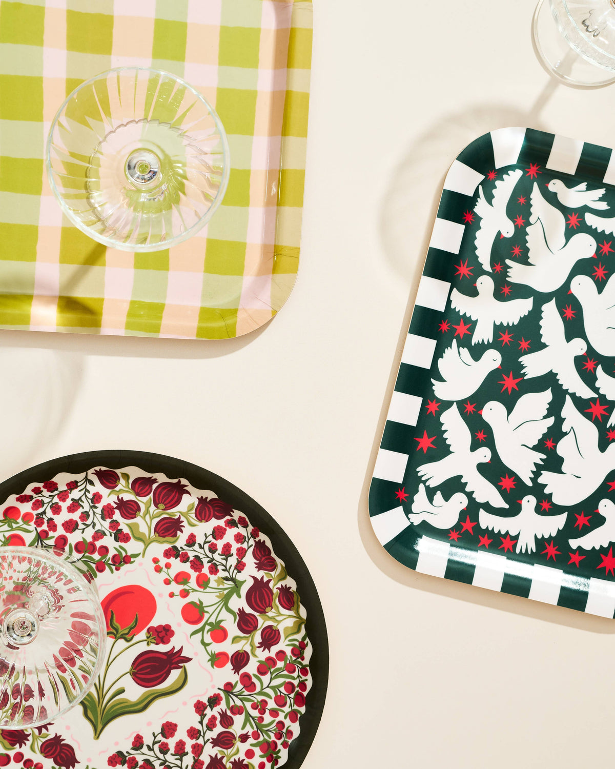 One & Only Paper - Heirloom Garden Round Bent Birch Tray