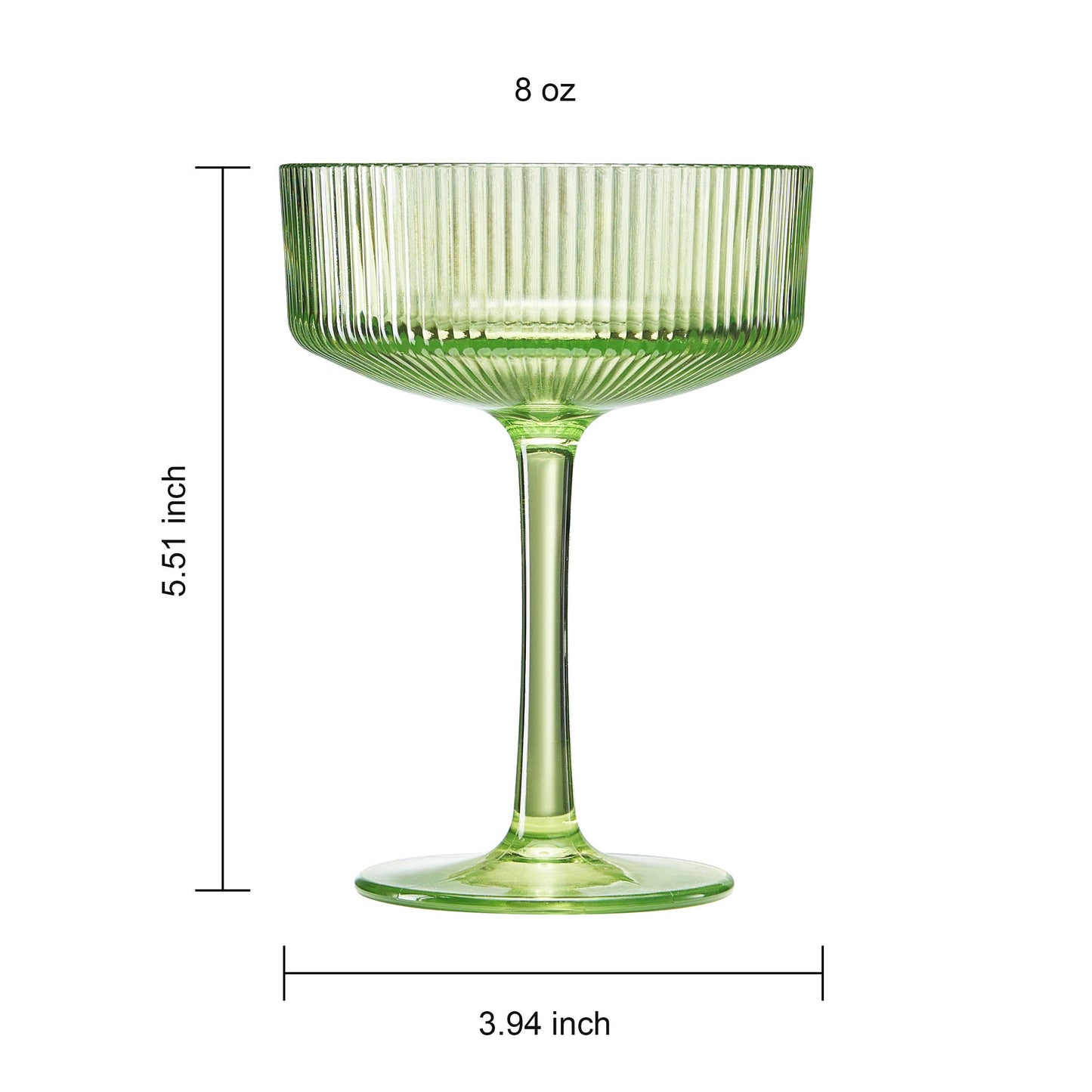 Shatterproof Acrylic Ribbed Champagne Coupe
