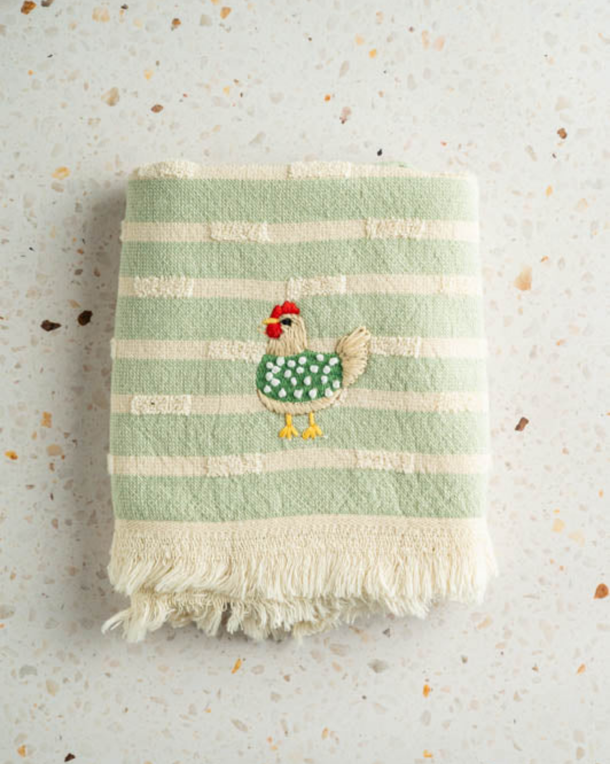 Margot Embroidered Hen Kitchen Towel