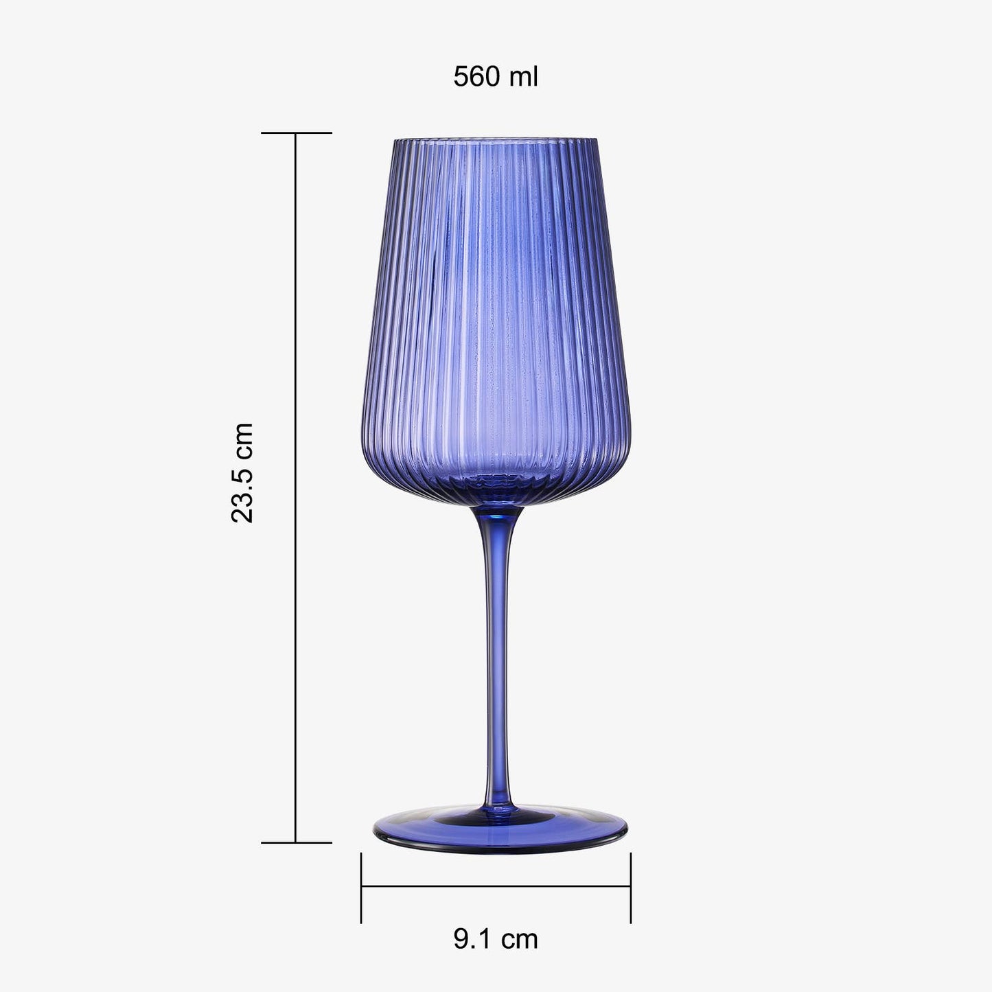 Ribbed Bright Colored Wine Glass - Blush