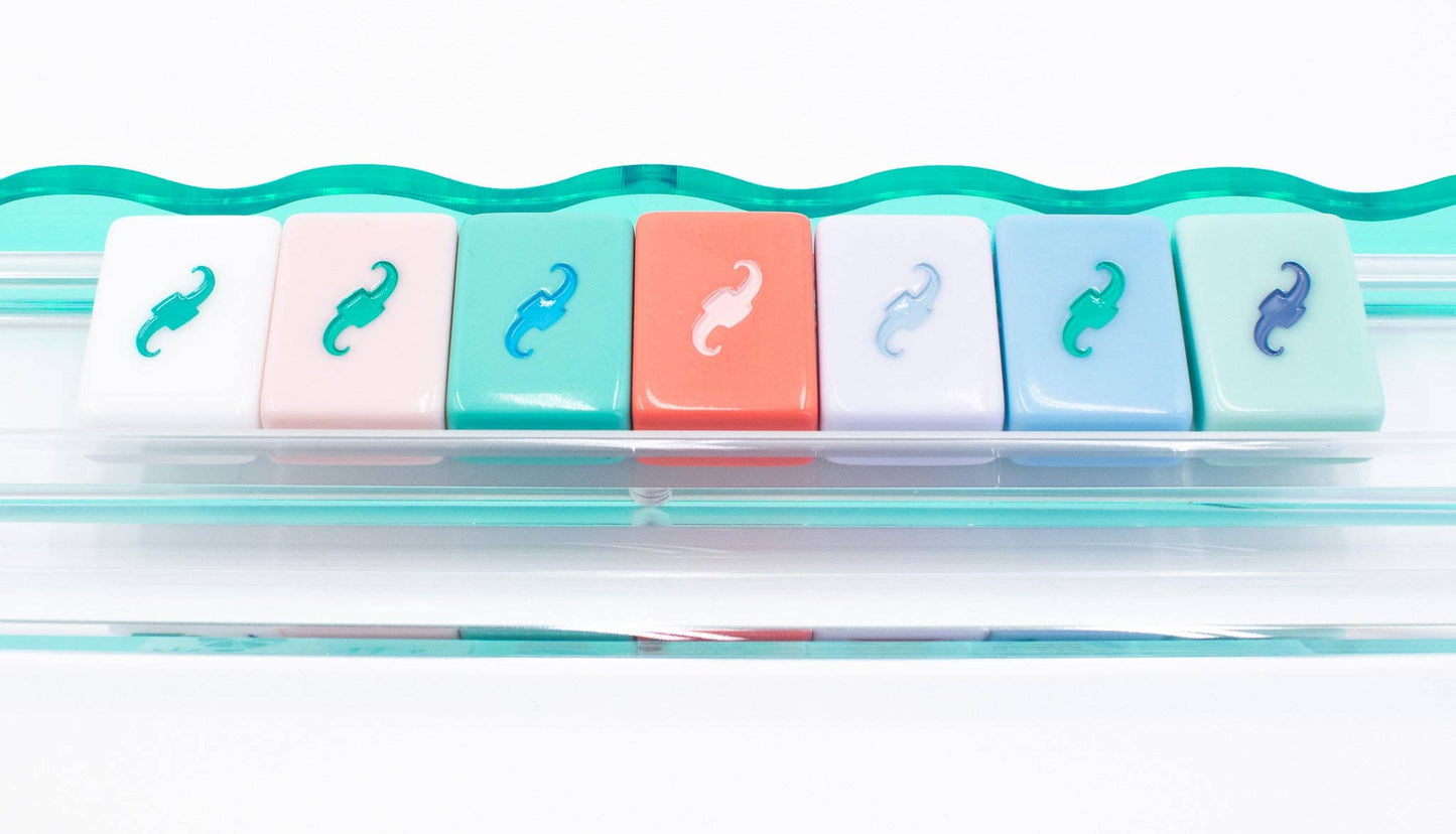 Wavy Acrylic Mahjong Racks | Multi-Colors | Magnetic Pushers