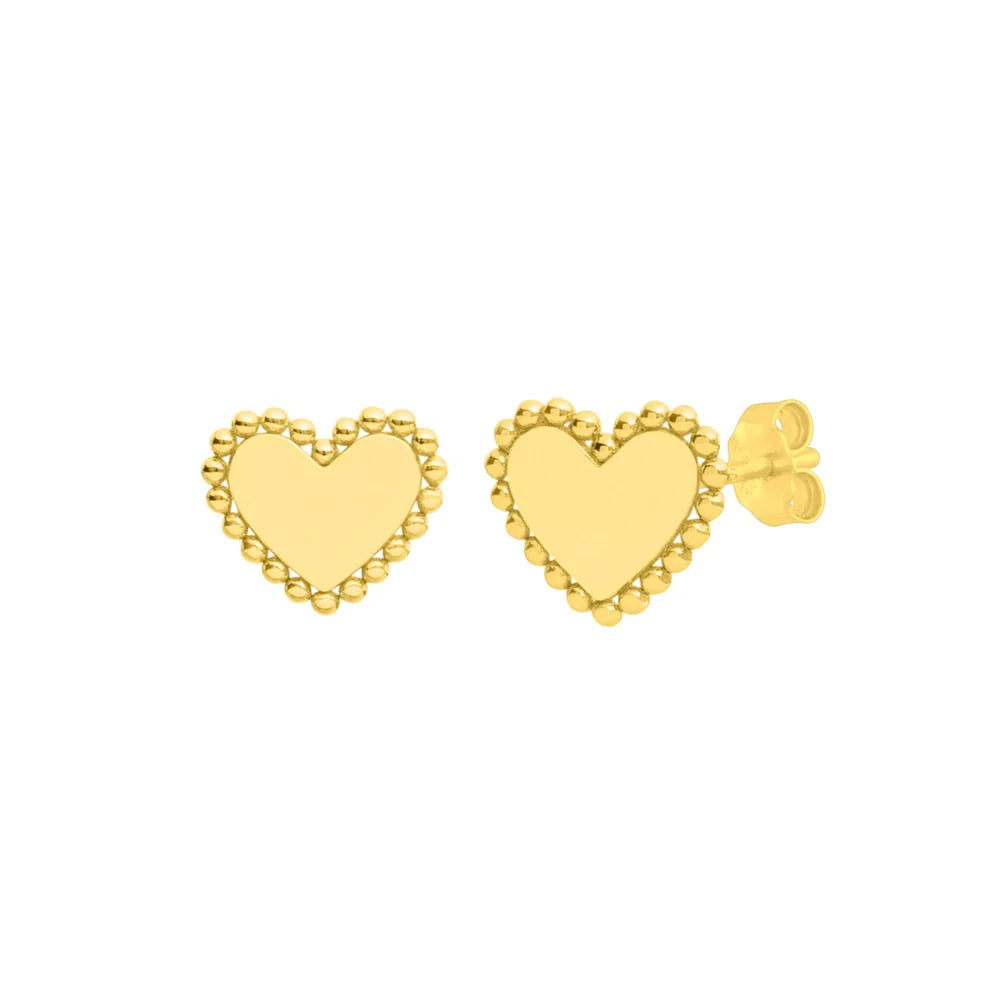 Eleanor Heart Studs Gold
