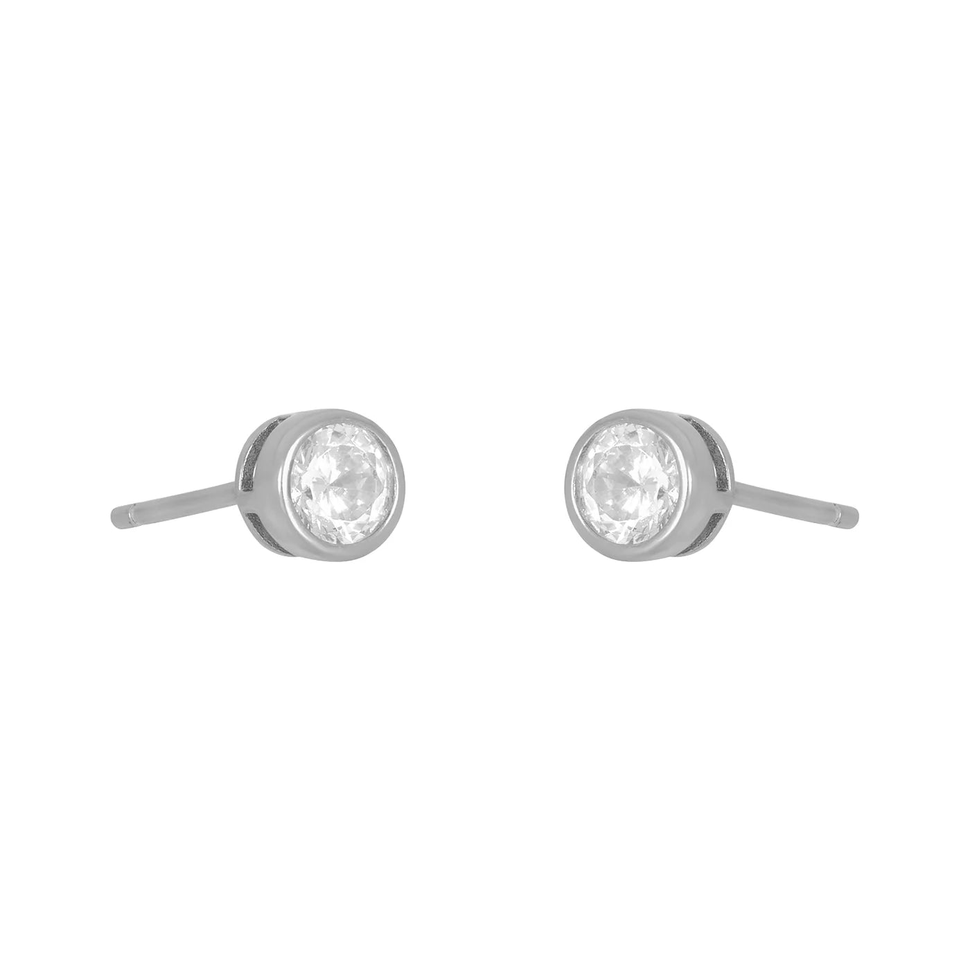 Marisol Bezel Stud Silver