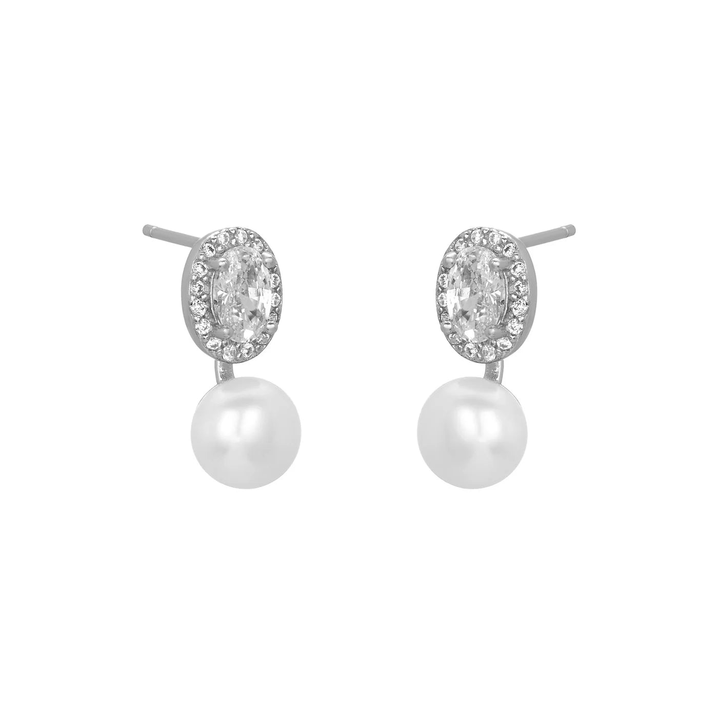 Portia Pearl Earrings Silver