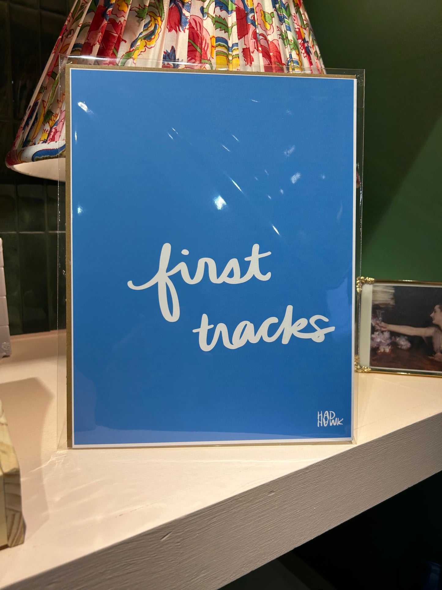 first tracks original art print - blue & white