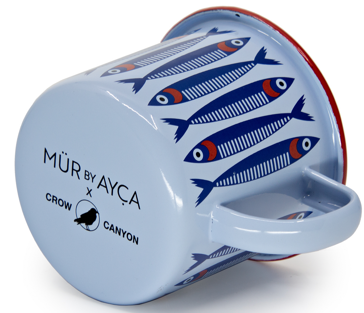 Mur by Ayca x CCH Anchovies 16 oz Large Mug, Red Rim