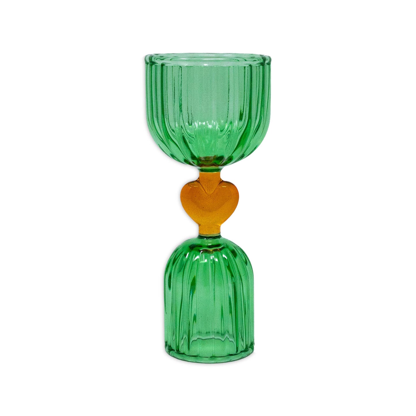 Tipsy Turvy Double Shot Glass Green & Orange