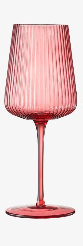 Raspberry Ribbed Wine Glass 19 oz.