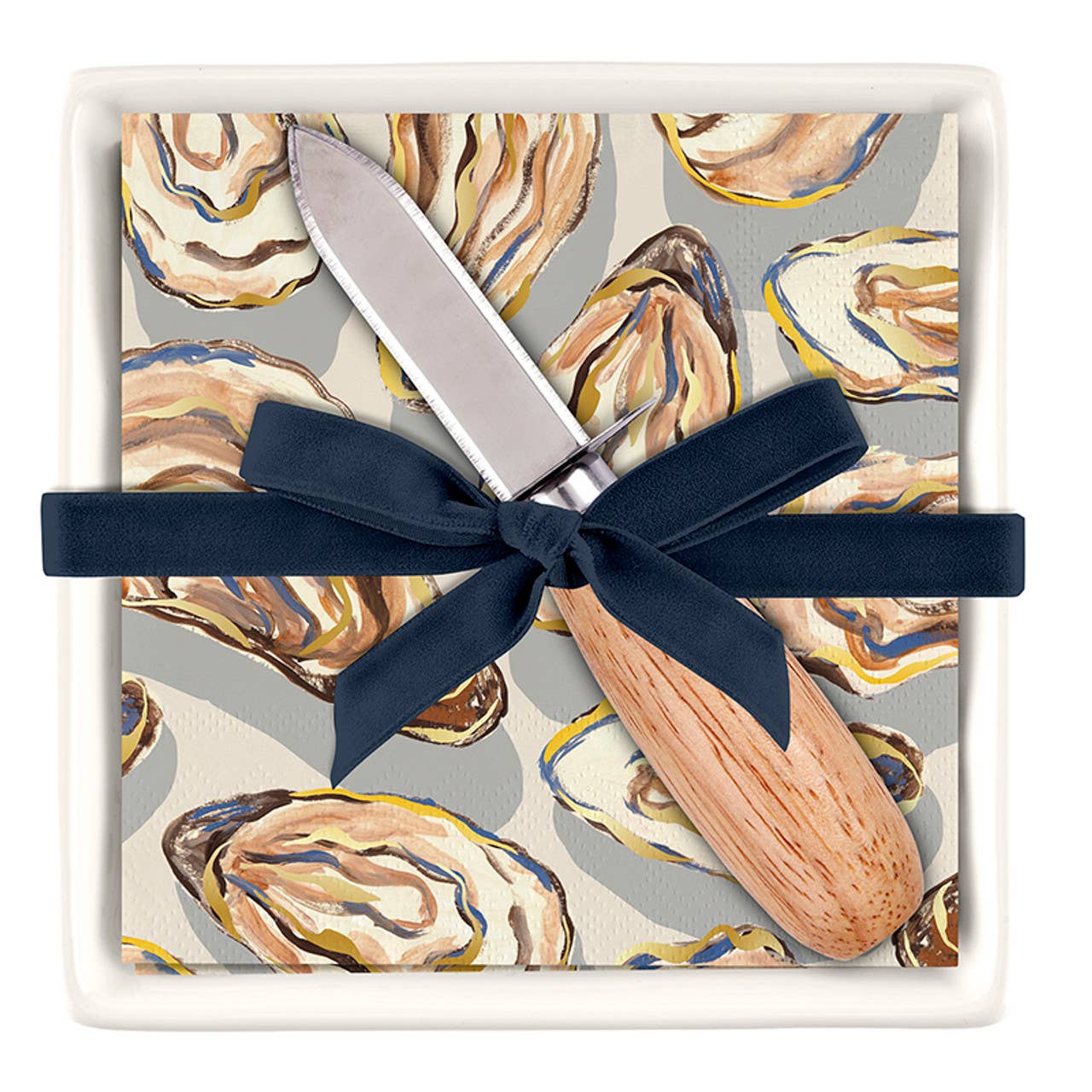 Oyster Shucker & Ceramic Dish Gift Set