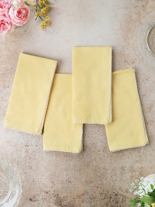 Linen Cottage Napkin Set of 4 - Butter Yellow