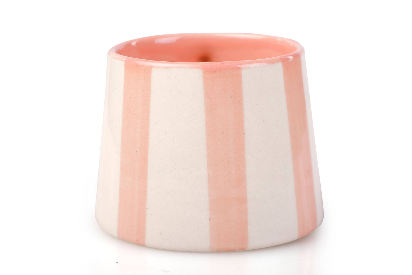 Ceramic Pink Stripe Coffee cup