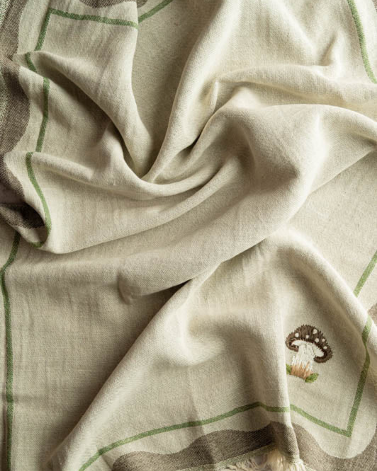 Mushroom - Hand-Stitched Kitchen Tea Towel Set