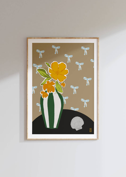 Pascale Berkowitz Studio Art - "Orange Flowers", Giclée Fine Art Print