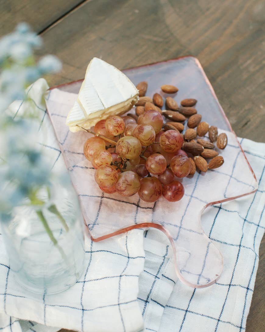 Handblown Hammered Glass Serving Tray