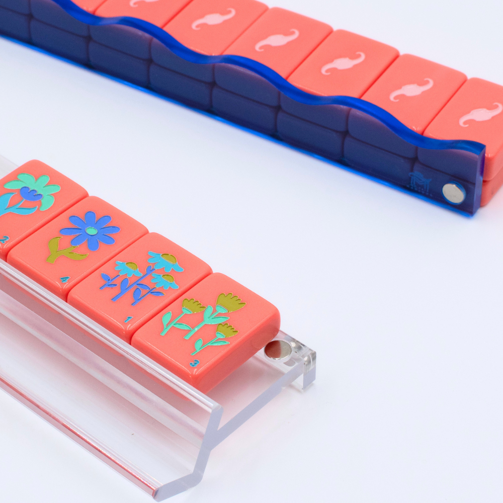 Wavy Acrylic Mahjong Racks | Multi-Colors | Magnetic Pushers