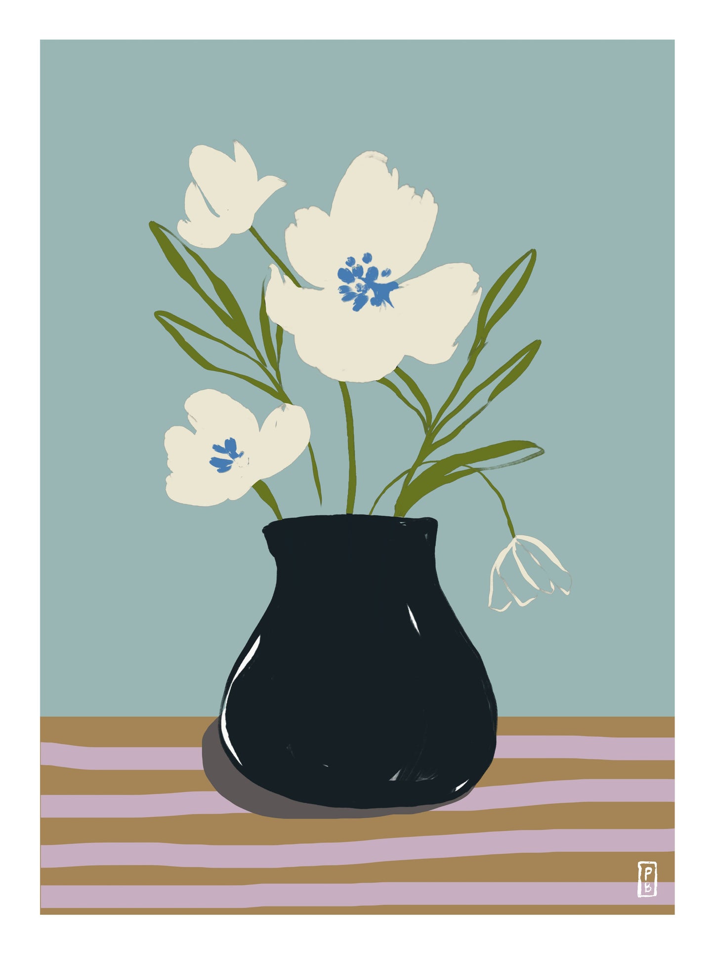 Pascale Berkowitz Studio Art - "Cream Flowers", Giclée Fine Art Print