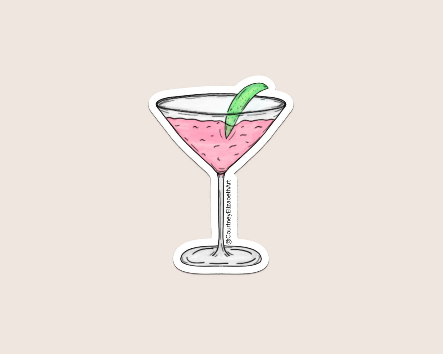 Cosmopolitan Cocktail Sticker 
