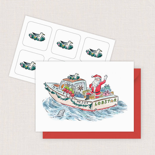 Mainely Santa Mini Note Cards | Set of 6, 2.5 x 3.5"
