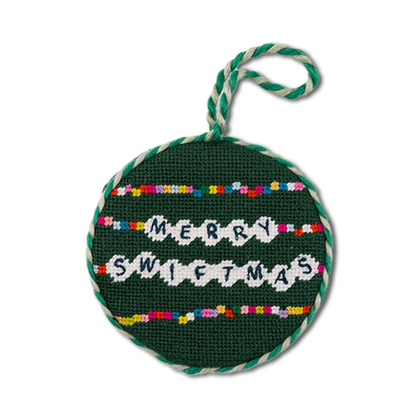 Merry Swiftmas Needlepoint Ornament - Friendship Bracelet