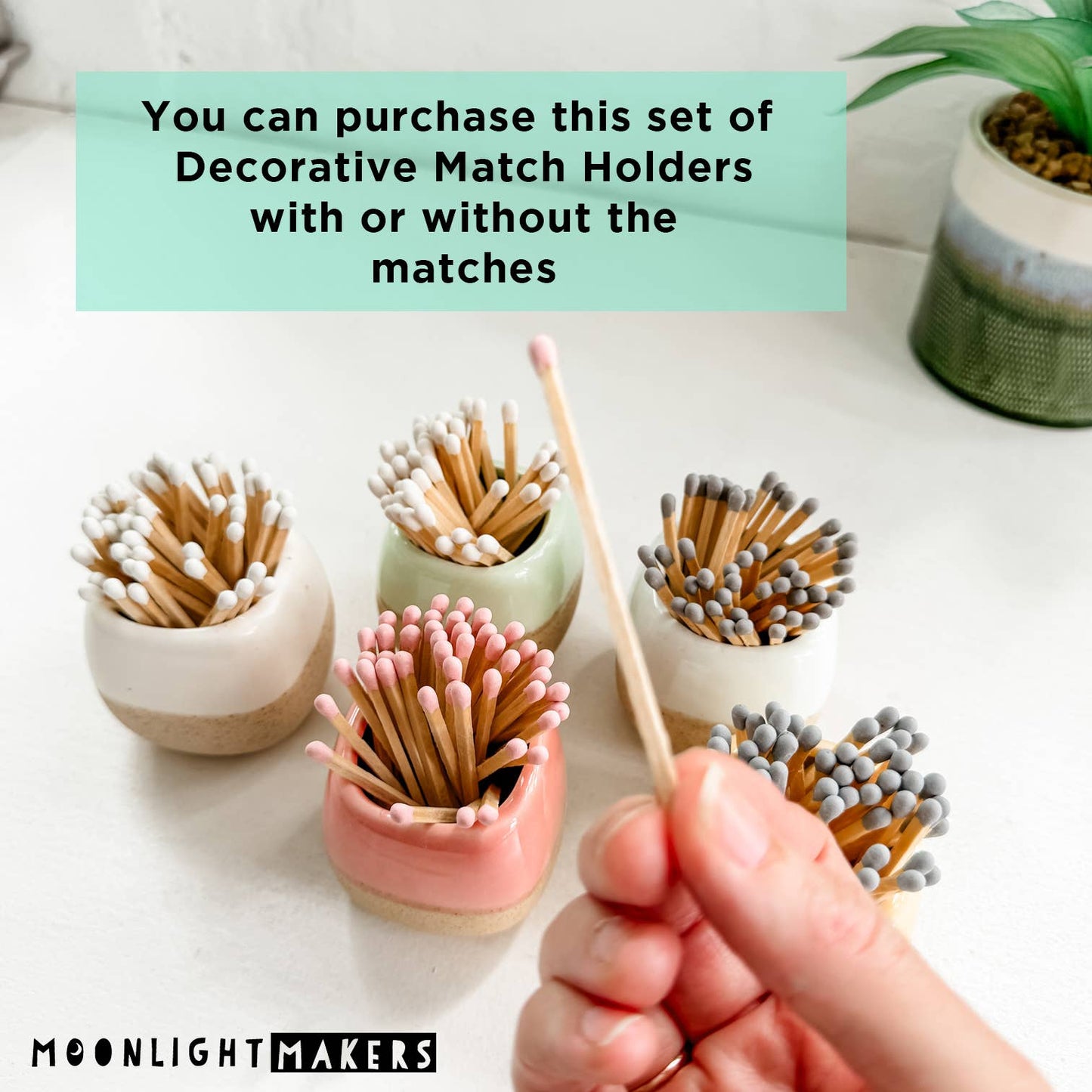 Moonlight Makers - Ceramic Match Holders - With or Without Matches - 5 Colors