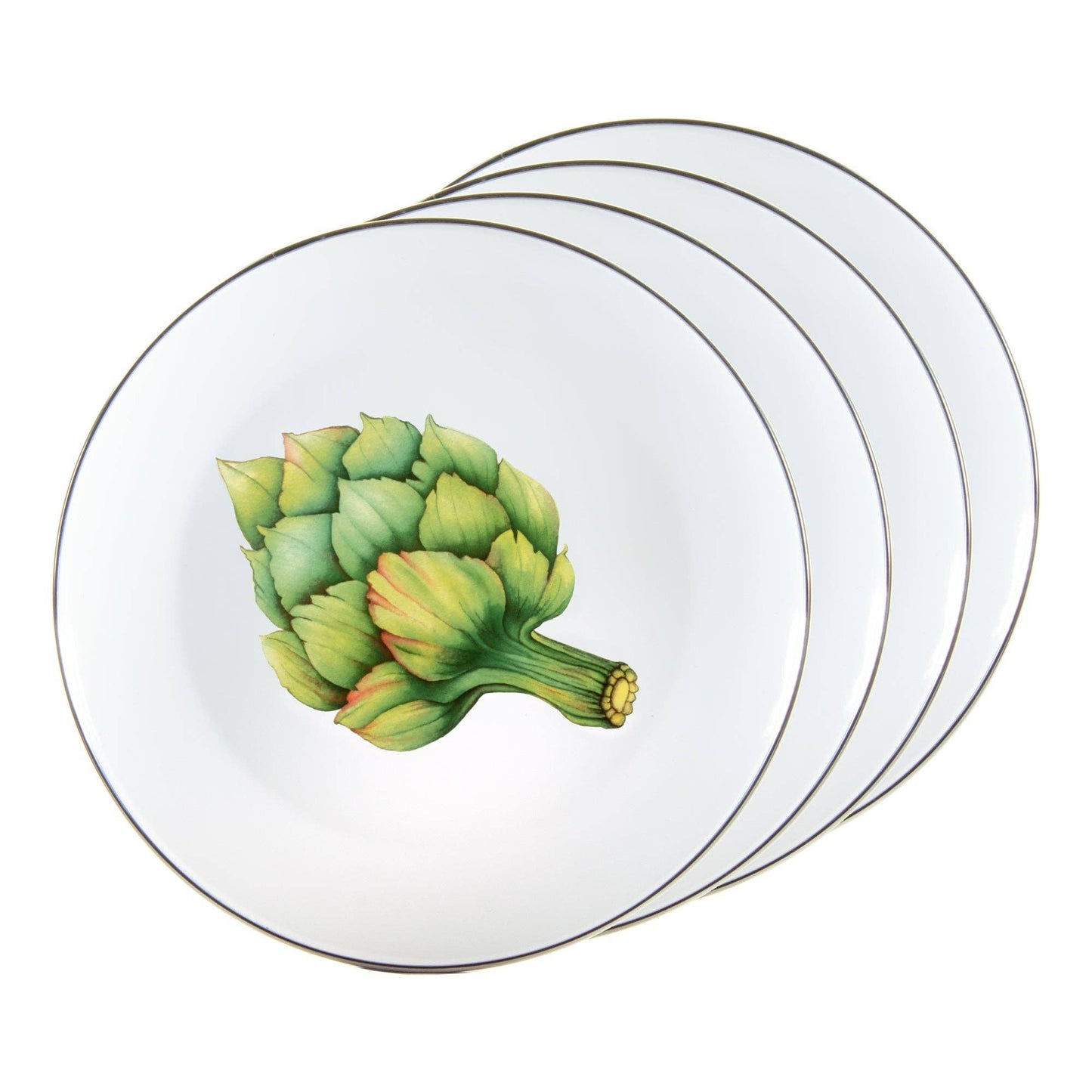 Artichoke Enamel Dinner Plates (set of 4)