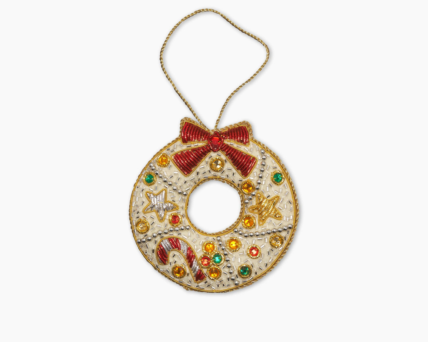 Sequin Ribbon Wreath Ornament