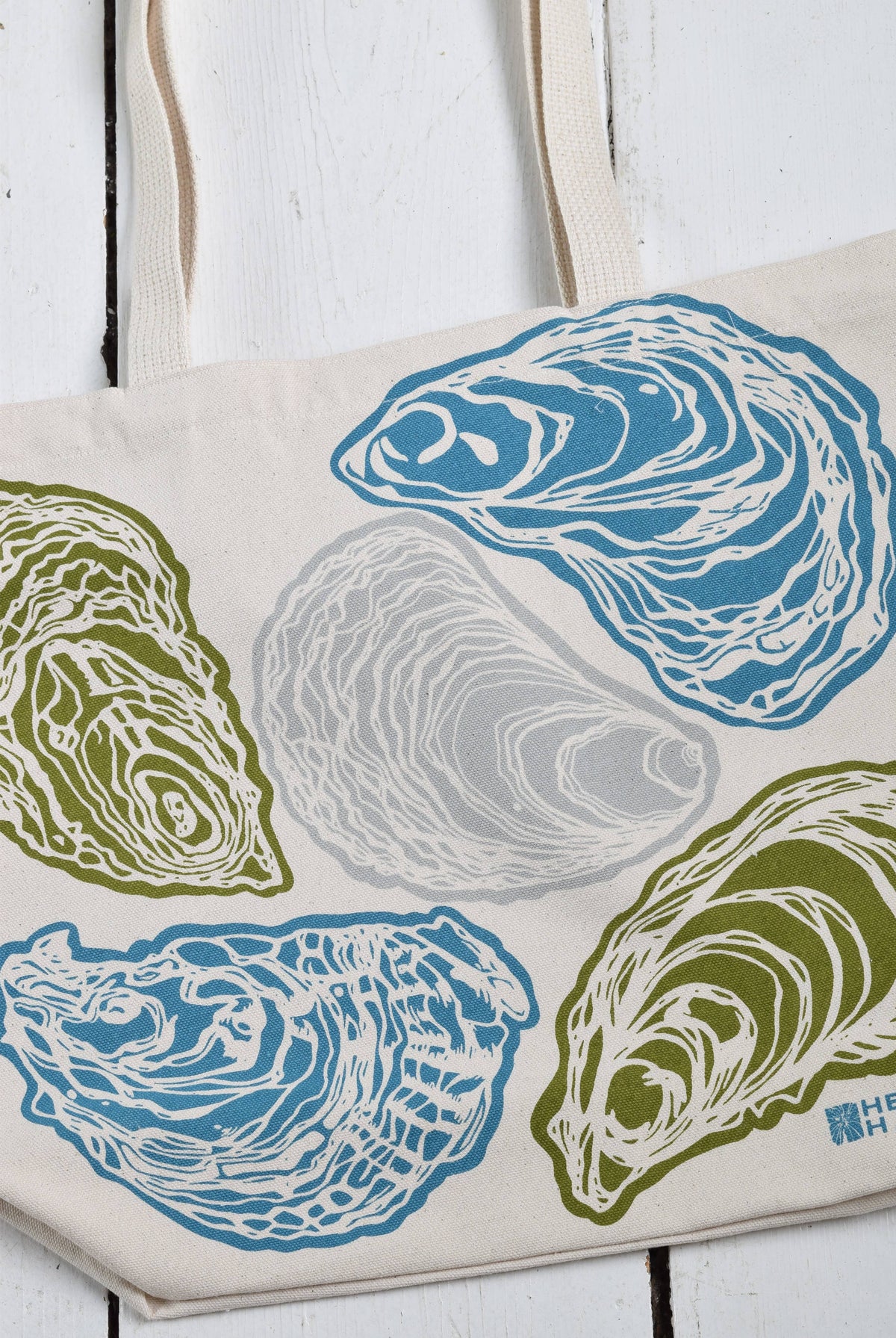 Hearth and Harrow - Oyster Tote Bag - 100% Cotton - Market and Beach Bag