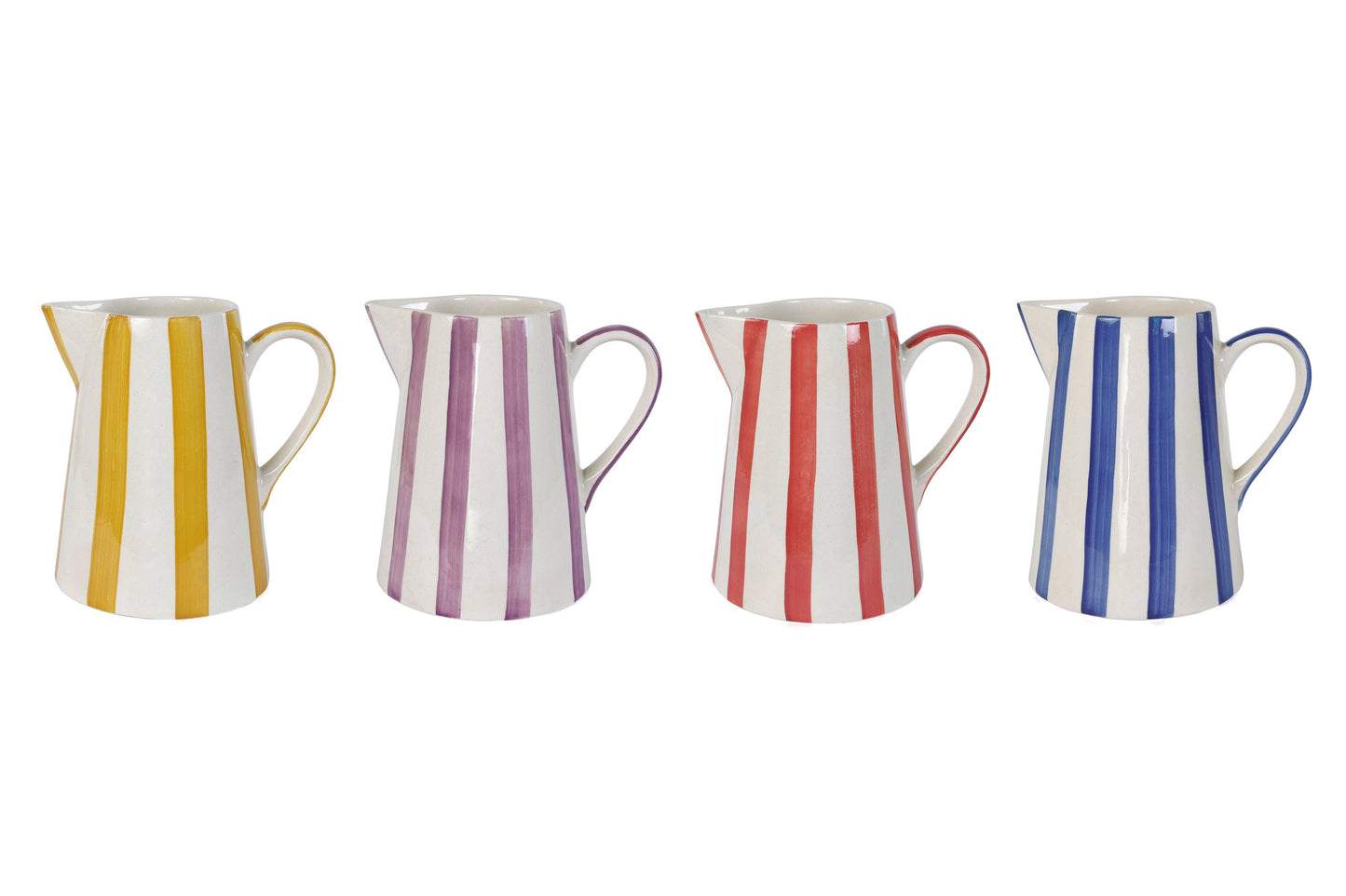 Ceramic Stripe Pitcher, Red