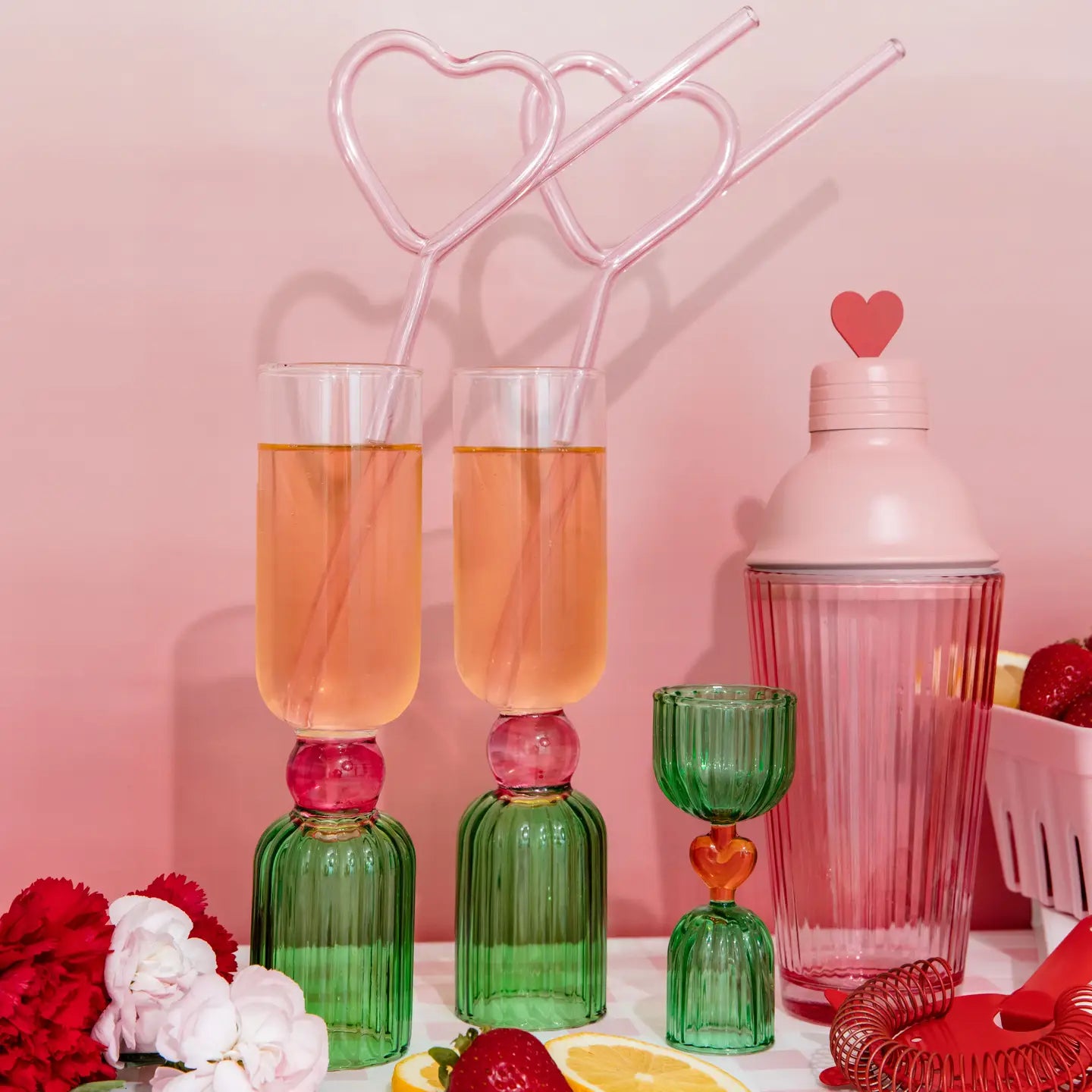 Tipsy Turvy Bar Glass, Colorblock set of 2