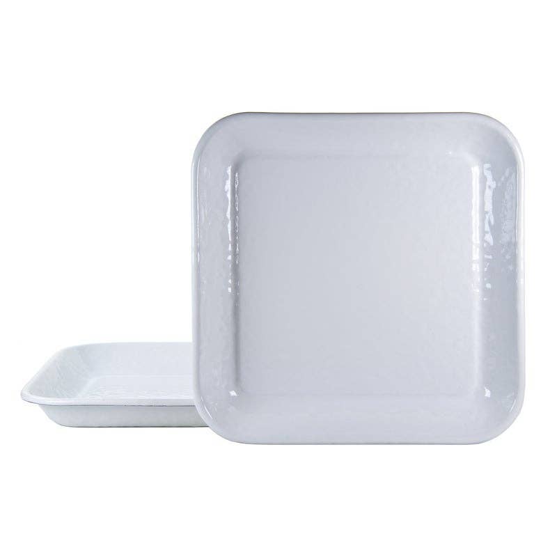 Enamelware Set of 2 Square Plates - Cobalt