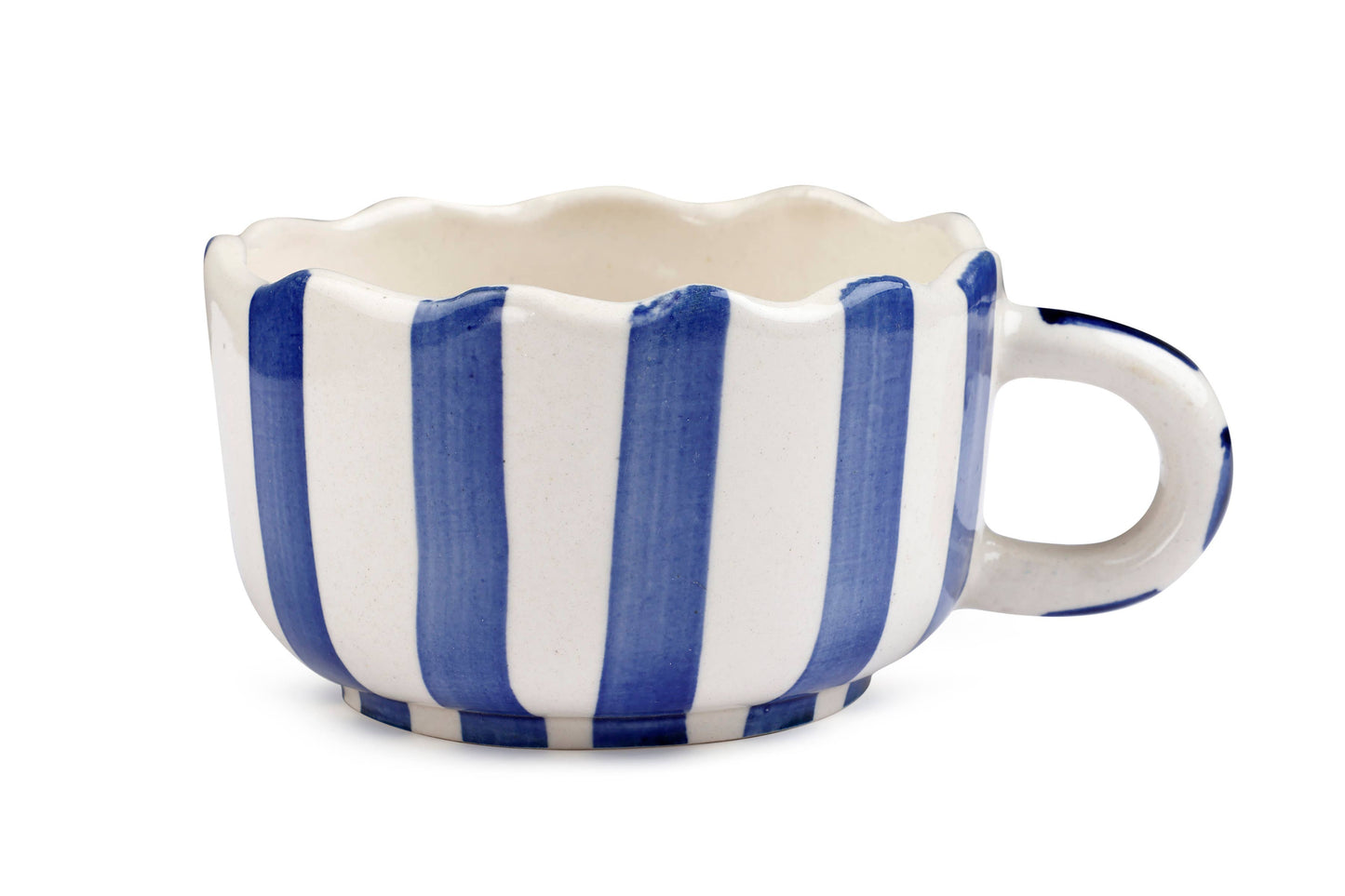 Ceramic Blue Cappuccino Cup, 2.9 x 3.9 Inches
