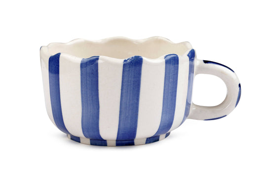 Ceramic Blue Cappuccino Cup, 2.9 x 3.9 Inches