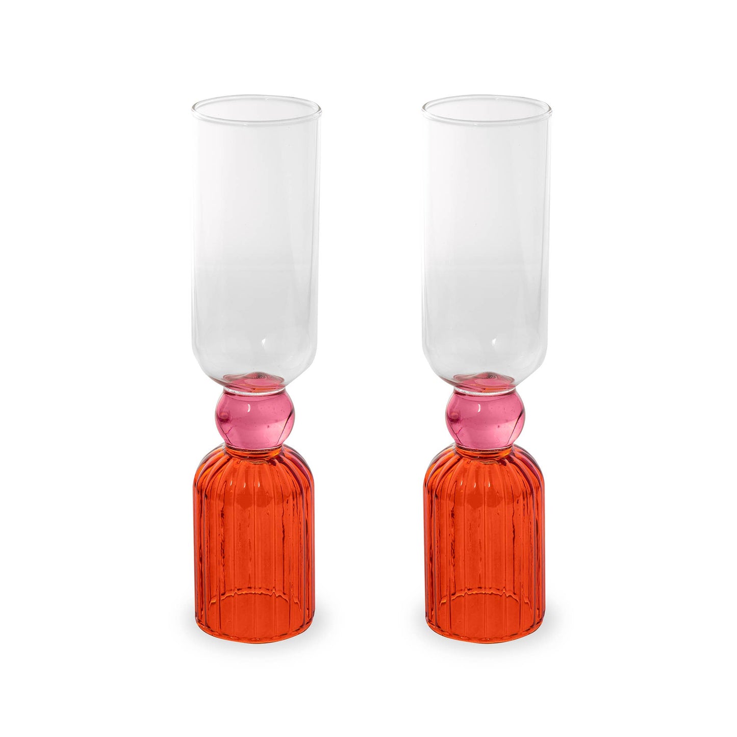 Tipsy Turvy Bar Glass, Colorblock Set of 2