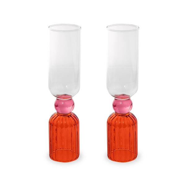 Tipsy Turvy Bar Glass, Colorblock Set of 2
