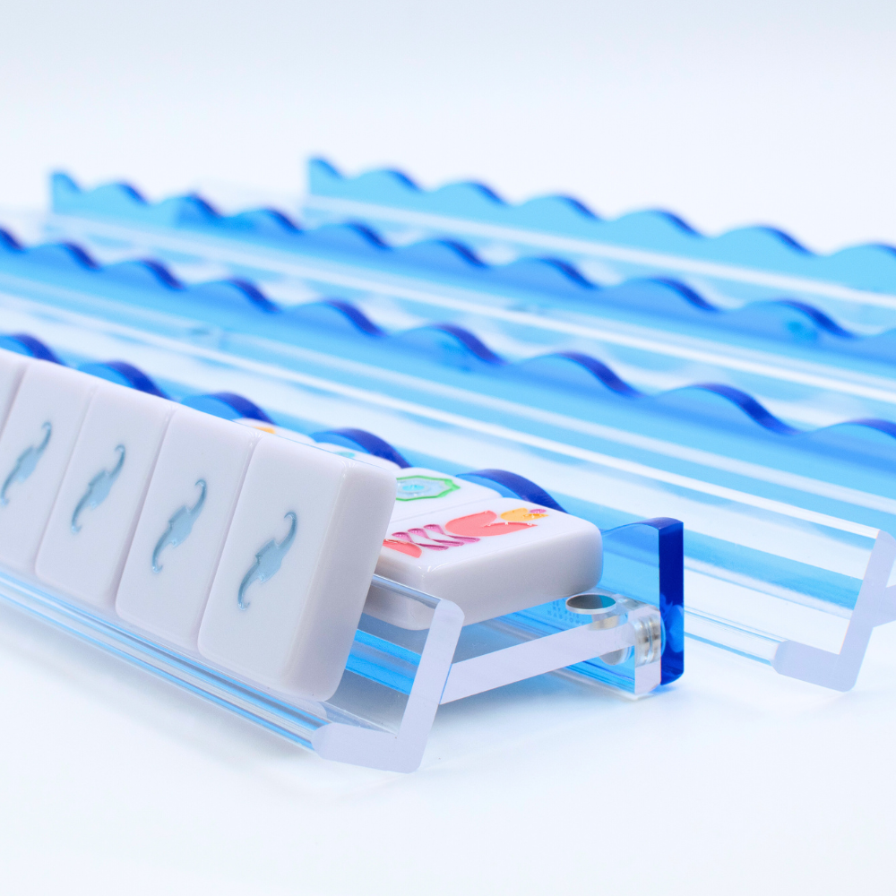 Wavy Acrylic Mahjong Racks | Multi-Colors | Magnetic Pushers