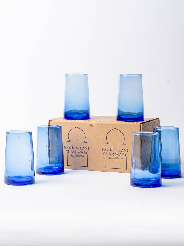 Moroccan Cone Glassware Large - Blue