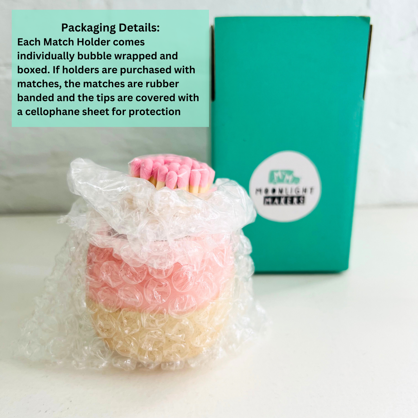 Moonlight Makers - Ceramic Match Holders - With or Without Matches - 5 Colors