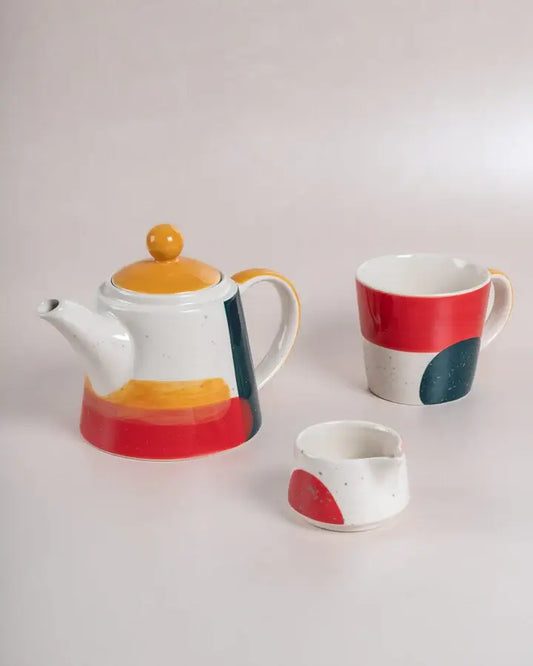 Hand-painted Ceramic Tea for One