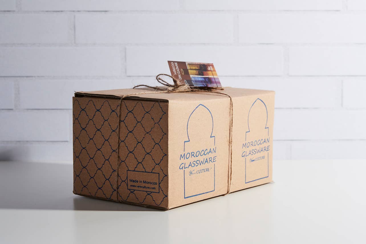 Blue Moroccan Drinking Glass 8 oz.