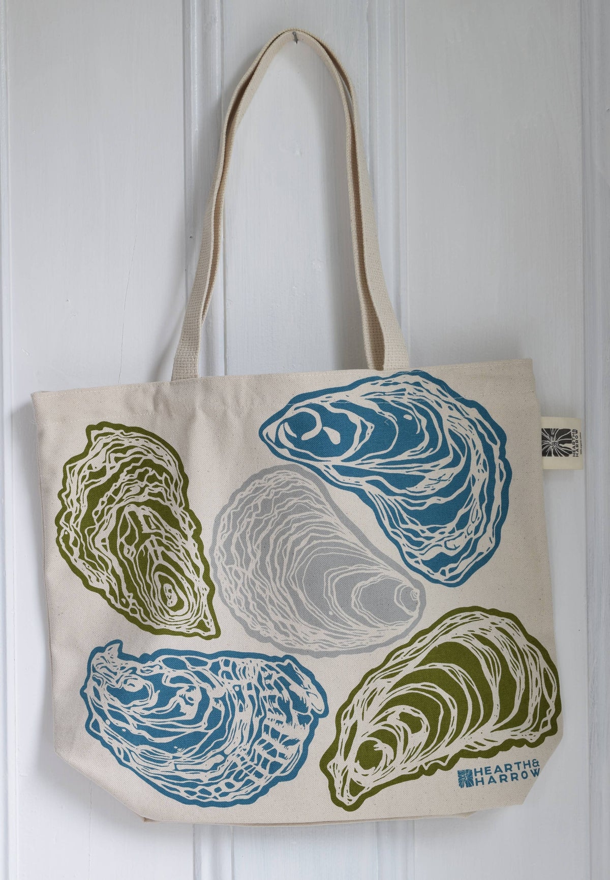 Hearth and Harrow - Oyster Tote Bag - 100% Cotton - Market and Beach Bag