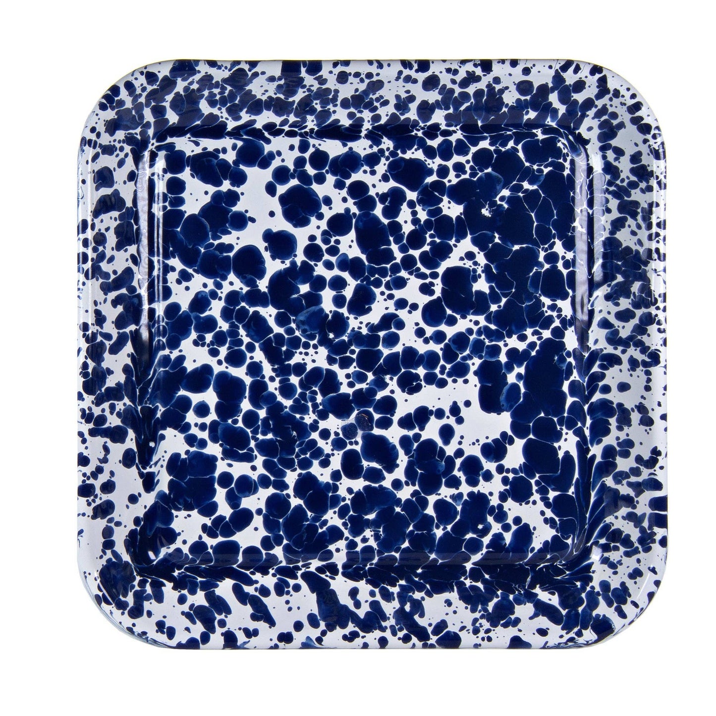 Enamelware Set of 2 Square Plates - Cobalt