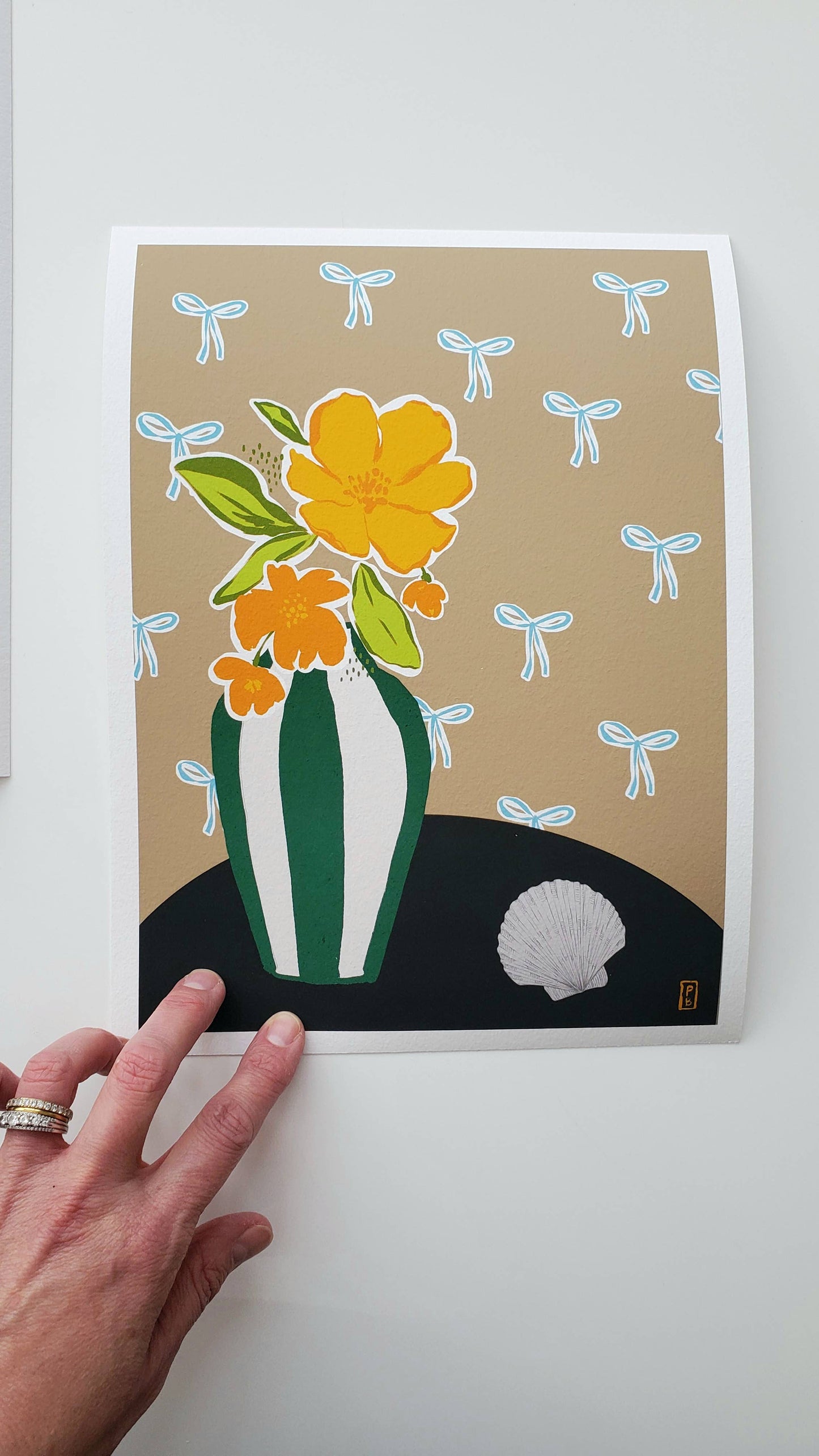 Pascale Berkowitz Studio Art - "Orange Flowers", Giclée Fine Art Print