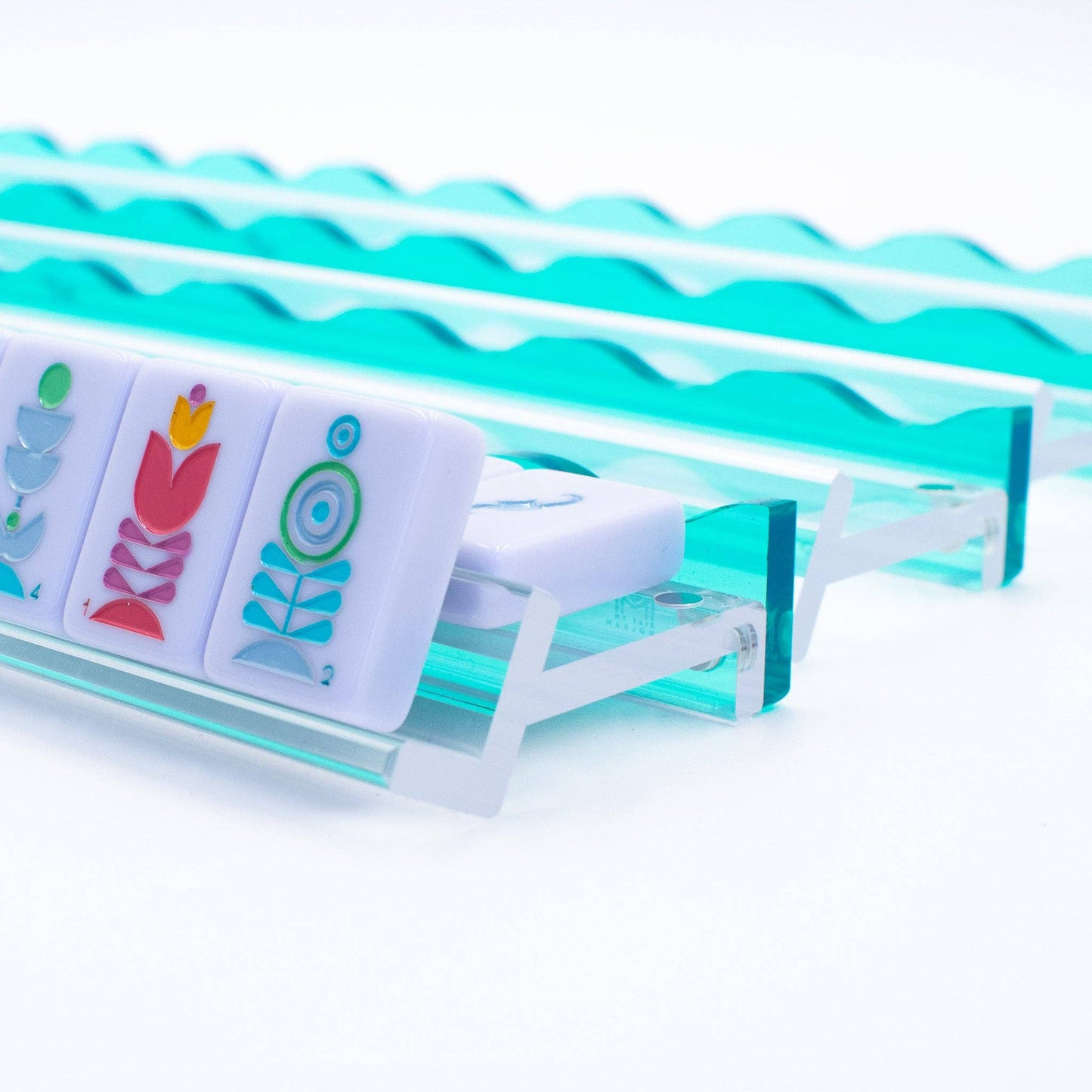 Wavy Acrylic Mahjong Racks | Multi-Colors | Magnetic Pushers
