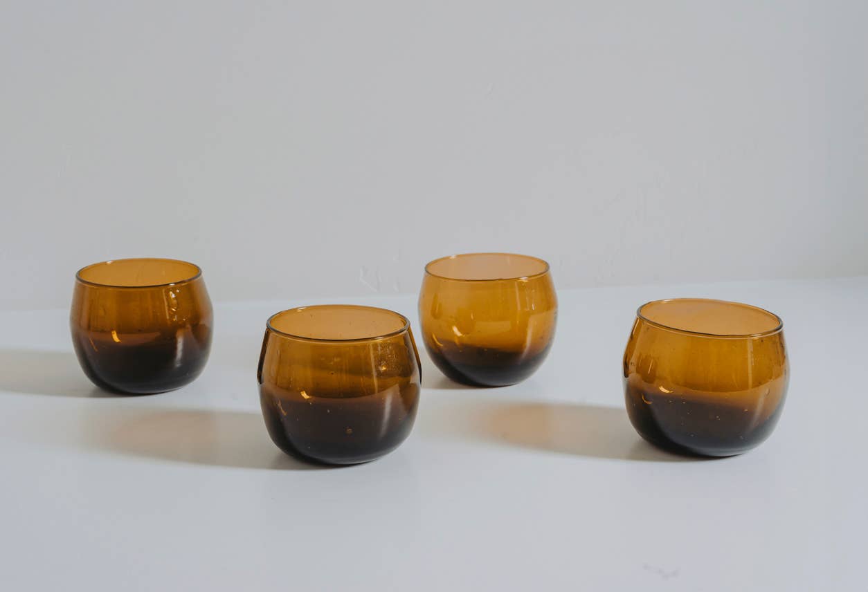 Moroccan Stemless Goblet - Amber