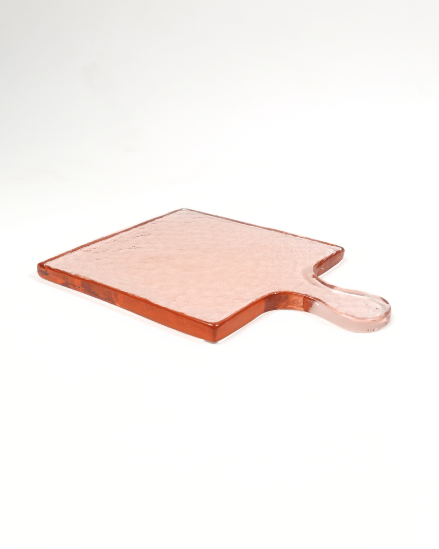 Handblown Hammered Glass Serving Tray
