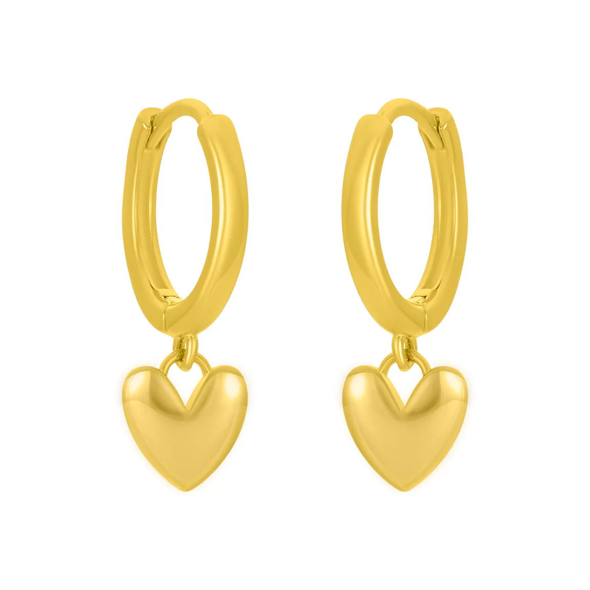 holly heart huggies - gold earrings