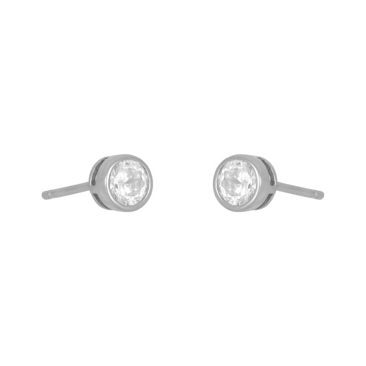 Marisol Bezel Stud Silver