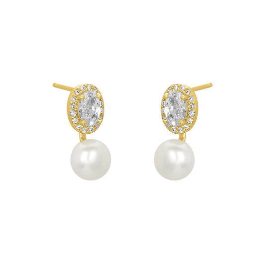 Portia Pearl Earrings Gold