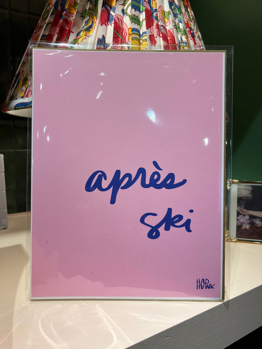 Apres Ski - 8"x10" - pink & navy