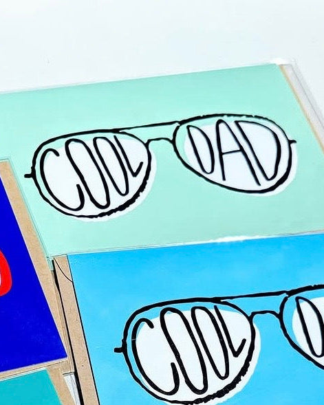 COOL DAD - Folded Card - Blank Inside - Green
